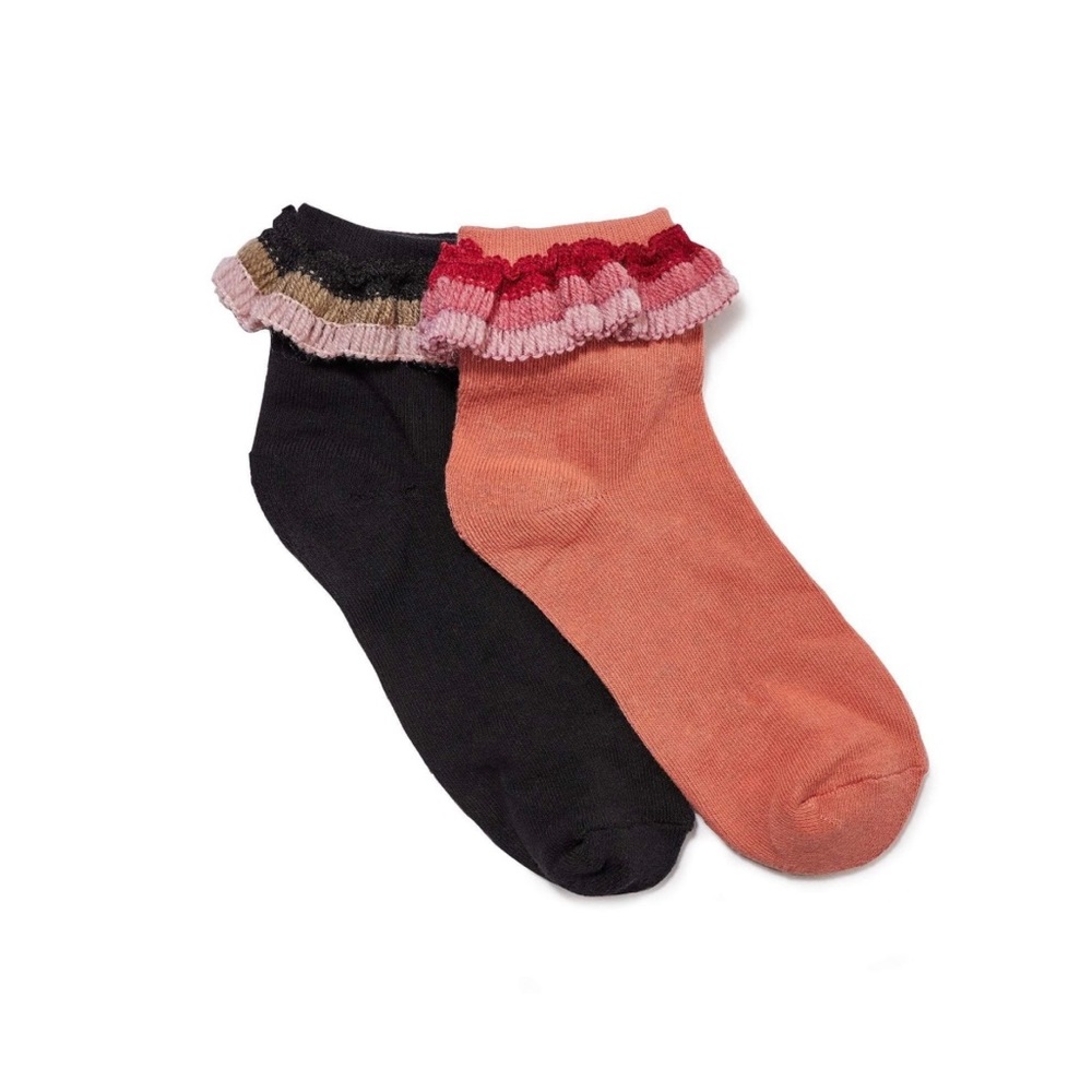 (2) LELE Sadoughi Rainbow Raffle Socks